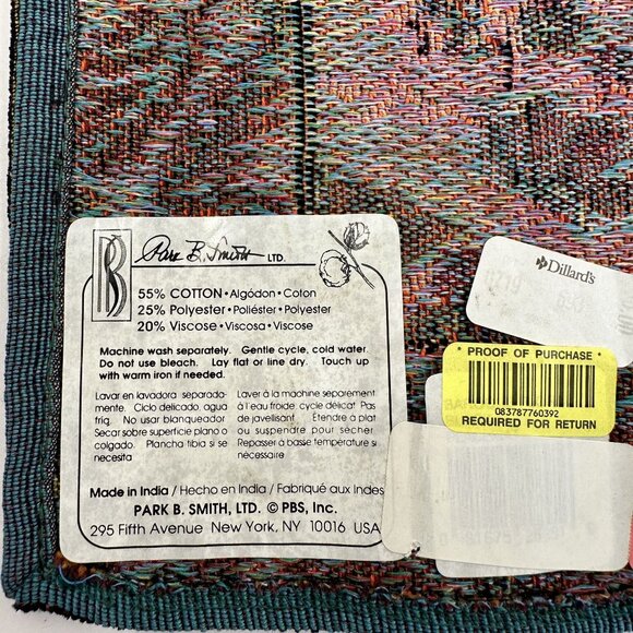 Floral Tapestry Placemats Black Park B Smith Lot of 6 Cotton Blend India - Picture 6 of 7